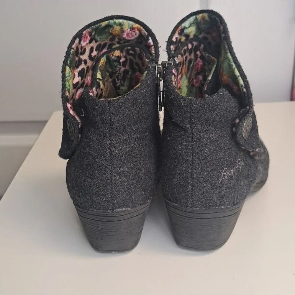 Girl's Grey Ankle Boots Slouch Blowfish